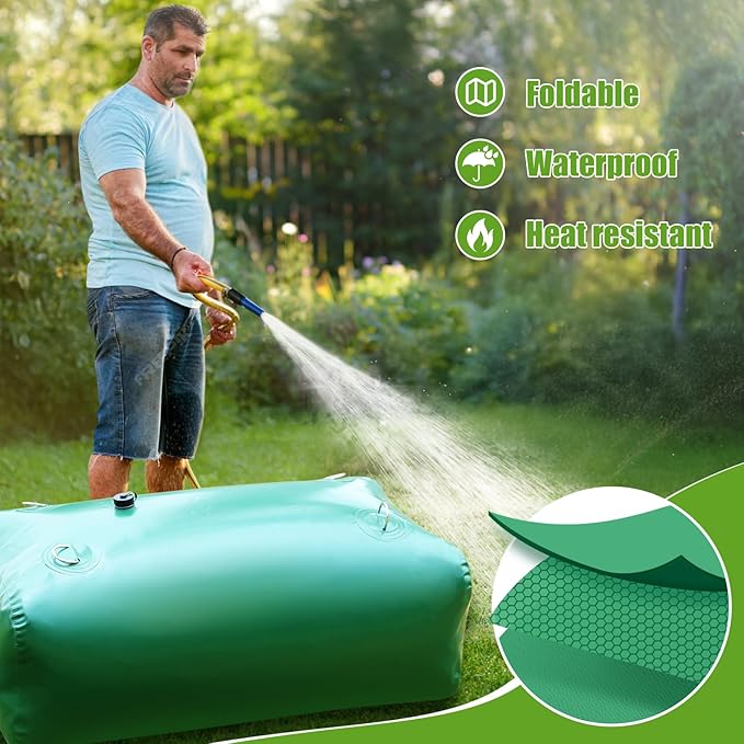 113L/29.8Gallon Water Storage Bladder, Foldable Portable Water Bladder Tank, Large Capacity Water Bag Container for Camping, Truck, RV, Emergency, Outdoor