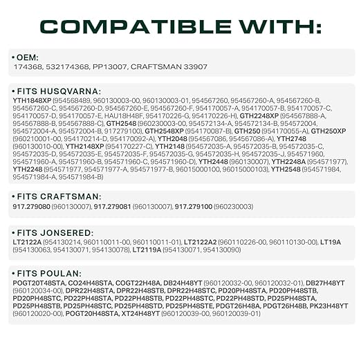 UDC Parts 174368 Mower Deck Belt Replacement for Craftsman 48 Inch 532174368 Husqvarna YTH2148 YTH2448 GTH250 GTH2548 YTH2048 YTH2748 YTH2248 YTH2548 LT2122A LT2119A AYP Poulan/Aramid Cord /90 inches