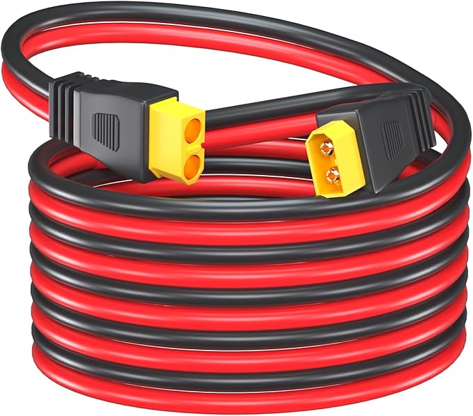 Goupchn XT60 Male to Female Connector 12AWG 10ft Extension Cable for RC Battery, Battery Pack, Solar Generator, Portable Power Station and Solar Panel