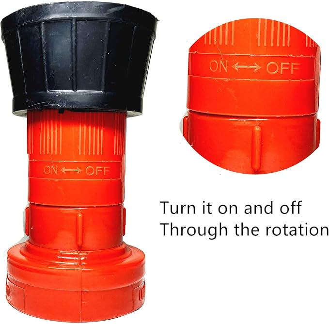 SAFBY Fire Hose Nozzle Thermoplastic Fire Equipment Spray Jet Fog (1.5" NPSH/NPT)