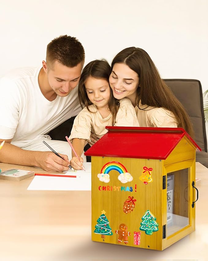 Outdoor Library Book Box Storage, Red Wooden Cabinet Little Literature Box for Neighborhoods Community and Schools Sharing Books, Newspapers, Flyers, Food and Art