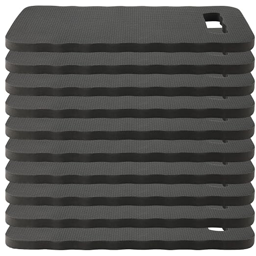 10 Pack Garden Kneeling Pads, Foam Thick Knee Pad, Kneeler Mat for Long Gardening Hours, Baby Bath, Yoga, Prayer and Exercise (Black)