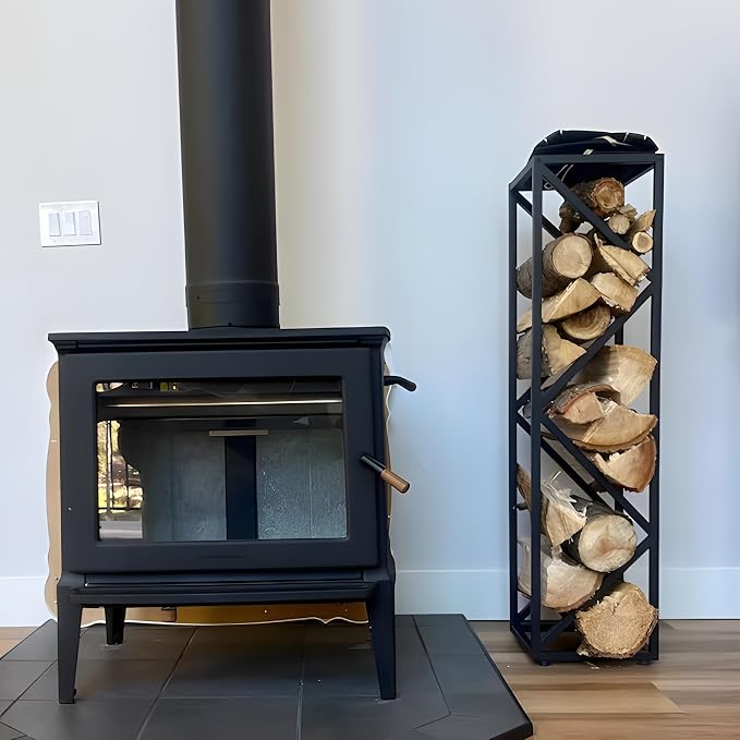 YOHSNOR Indoor Firewood Rack - Adjustable Storage Holder for Fireplace & Outdoor Fire Pits - Durable Welded Joint, Easy Assembly, Multi-Space Decorative & Functional Log Rack - Ideal Stove Accessories