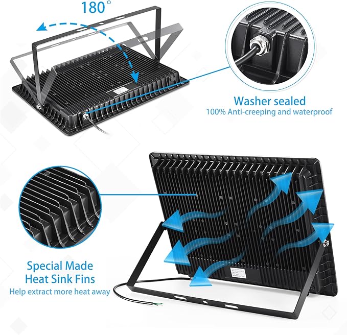 XYCN 400W LED Stadium Flood Lights Outdoor(2350W Equivalent),50000LM Super Bright LED Arena Lights 100-277V IP66 Waterproof 5000K Daylight White Commercial Lighting for Sports Fields and Counts
