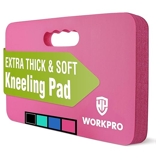 WORKPRO Extra Thick Kneeling Pad, Soft NBR Foam Cushioning for Knee, Large Foam Kneeler Mat for Gardening, Bathing Baby, Exercise, Workout Supplies, 17.5 x 11 x 1.5 in, Pink