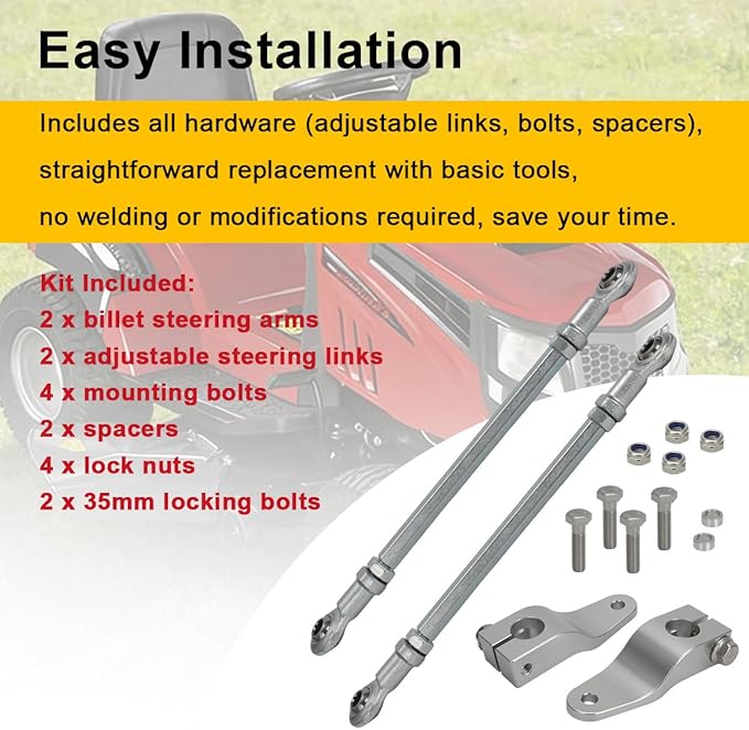 MOTOQUEEN for Snapper Riding Lawn Mowers Steering Arm Upgrade Kit, Replace for 7301337BMYP & 7301338BMYP