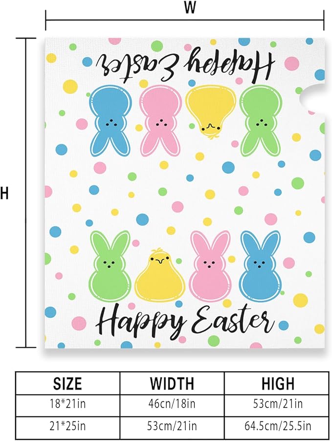 Happy Easter Mailbox Covers Magnetic Easter Peeps Mailbox Cover Bunny Post Letter Box Cover for Garden Yard Standard Mailbox Decor 21x18 Inch