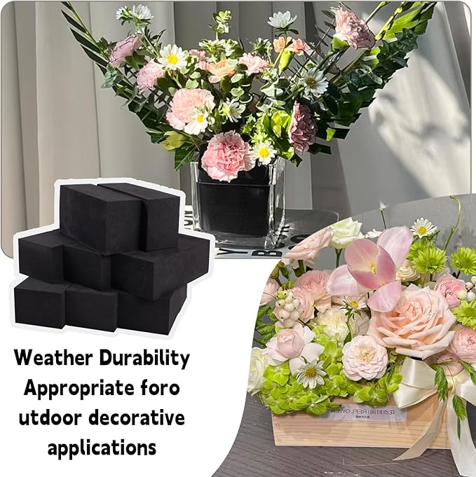 12 Piece Reusable Floral Foam Blocks, 9 x 3 x 3 Inch, Water Resistant, for Artificial Flower Arrangements, Outdoor Planters, Wedding Decor (12, 9 * 3 * 3)