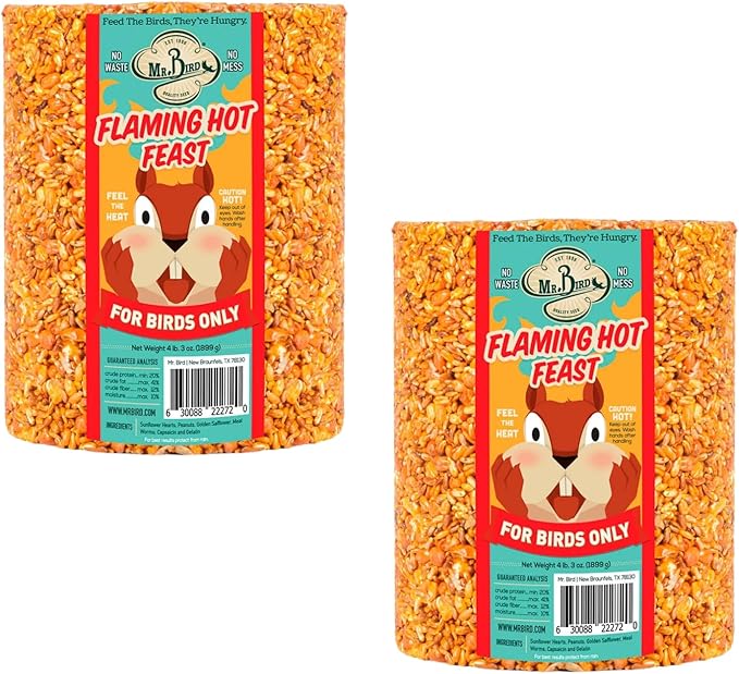 2-Pack of Mr. Bird Flaming Hot Feast Large Wild Bird Seed Cylinder 4 lbs. 3 oz.