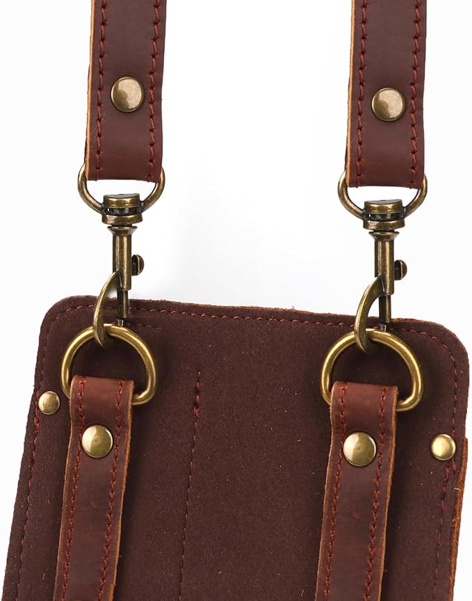Tourbon Leather Florist Tool Waist Pouch Belt Garden Shoulder Crossbody Tools Bag Gardening Pruning Shears Holder Organizer Kit 4 Pockets
