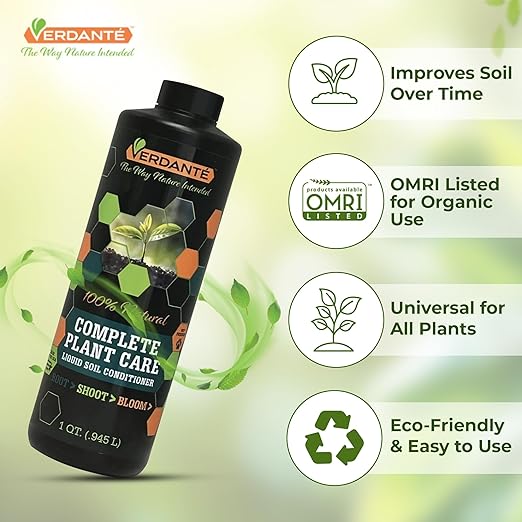 Liquid Soil Conditioner Concentrate (1 Quart) – OMRI Listed Formula for Soil Health, Root Strength & Plant Vitality – for Indoor Plants, Lawn & Garden