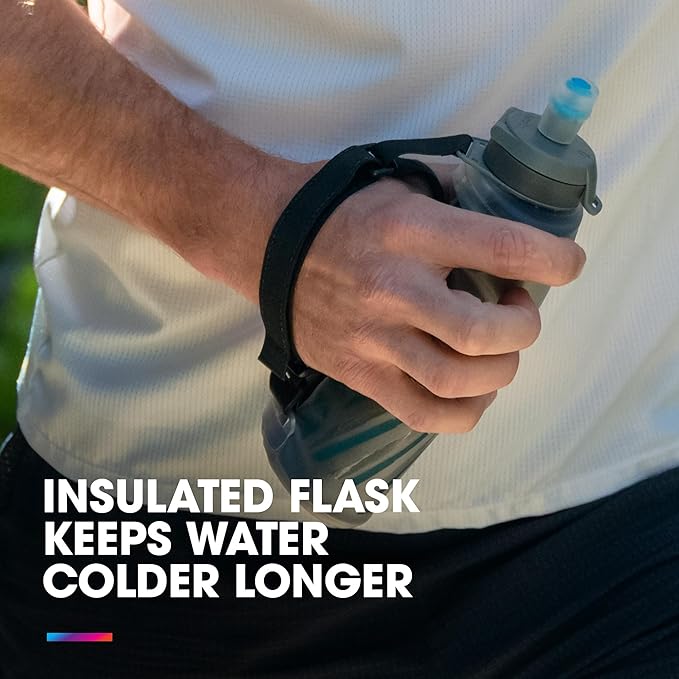HydraPak SkyFlask Speed - Collapsible Handheld Running Water Bottle (350ml, 500ml, 500ml Insulated) - Adjustable Strap, Lightweight, Spill-Proof Cap | Collapsible, Handheld, Running, Adjustable Strap, Lightweight, Spill-Proof Cap