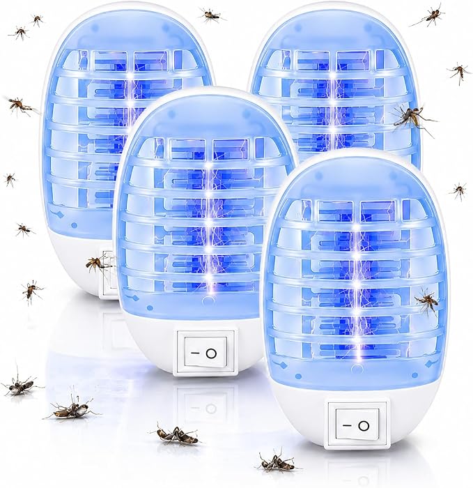2026 Bug Zapper Indoor Plug in Mosquito Zapper Indoor,4Pack Mosquito Killer for Baby Room,Bedroom&Nursery,Fruit Fly Zapper Insect Killer with Blue Light,Plug in Gnat Killer for Kitchen&Indoor Plant