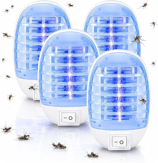 2026 Bug Zapper Indoor Plug in Mosquito Zapper Indoor,4Pack Mosquito Killer for Baby Room,Bedroom&Nursery,Fruit Fly Zapper Insect Killer with Blue Light,Plug in Gnat Killer for Kitchen&Indoor Plant