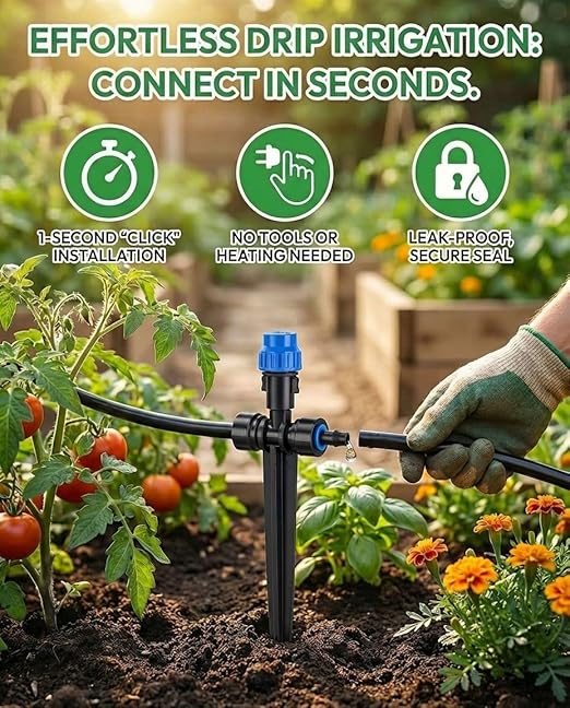 Drip Irrigation System，1/4" Blank Distribution Tubing Watering Hose, DIY Micro Sprinkler Automatic Plant Waterer for Garden, Greenhouse, Raised Bed, Patio & Outdoor Plants （59FT
