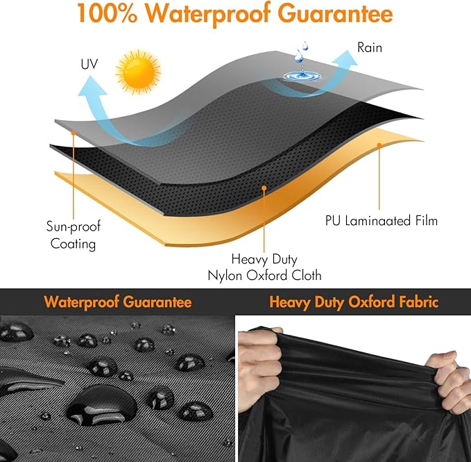 WLEAFJ Outdoor Chair Covers Waterproof, Black Lawn Patio Furniture Covers, Heavy Duty Patio Lounge Deep Seat Cover, 2 Pack - 30" W x 27" D x 36" H