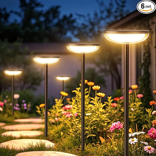 ELECLINK Solar Pathway Lights Outdoor, 6 Pack Tall Solar Garden Lights Outdoor Waterproof for Yard Flower Bed Patio Path Walkway Driveway Outside Decor Landscape Lighting