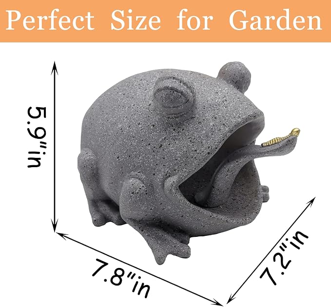 Teaeeno Frog Gutter Downspout Extension Decorations, 3''x4'' Downspout Extender Diverter Splash Block Sculpture Outdoor Decor, Animal Resin Statue Ornaments, for Garden, Lawn, Yard