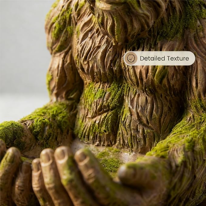 Bigfoot Bird Feeder for Outdoors - Funny Hanging Bird Feeder with Wood Grain Texture - Bigfoots Face Decoration with Hidden Hook,Garden Sculpture Birdfeeder Yard Art Decoration - Tree Garden Hugger