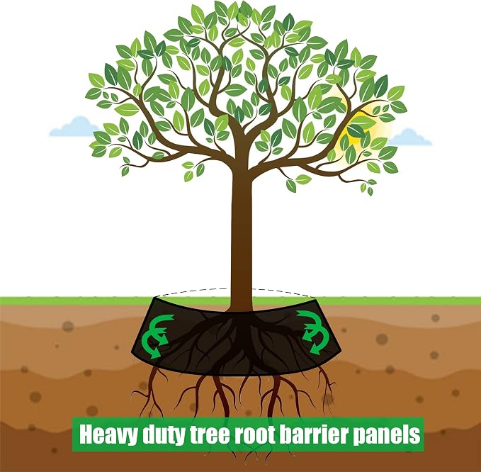 Tree Root Barrier 24in x 15ft x 60mil Root Barrier Grass Weed Barrier Bamboo Barrier Garden Edging for Landscape Edging Blocks