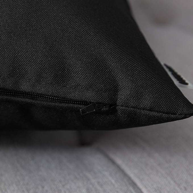 MIULEE Pack of 2 Decorative Outdoor Waterproof Pillow Covers Rectangular Garden Cushion Sham Throw Pillowcase Summer Shell for Spring Patio Tent Couch 12x20 Inch Black