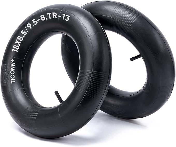 TICONN 18x8.5/9.5-8 Tire Inner Tube, 2 Pack Inner Tire Tube for Wheelbarrow Tires, Replacement Tube with TR-13 Straight Valve Stem for Wheelbarrows, Lawn Mowers, Hand Trucks