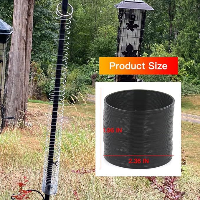 3 PCS Squirrel Baffles Squirrel Guard for Bird Feeders, Squirrel Spring Barriers Squirrel Deterrent Coil Protects Outdoor Bird Feeder Poles