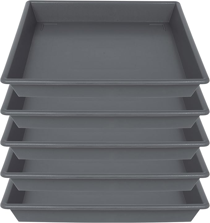 NIMYAU Square Plant Saucer 6 Inch 5 Pack6 8 12 14 16 18 20 Plastic Plant Saucers for Indoors Outdoors, Flower Pot No Holes Plant Drip Trays, Plant Trays for Pots Heavy Duty