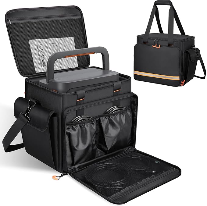 Portable Station Bag Compatible with Jackery Explorer 2000 v2, with Plenty of Room for Accessories, Waterproof and Non-slip Bottom, and Abrasion-resistant Nylon Fabric