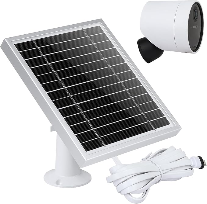 UYODM Solar Panel Compatible with SimpliSafe Outdoor Security Camera,Power Your SimpliSafe Outdoor Camera continuously, AL Alloy Frame Durable and Sturdy - Silver