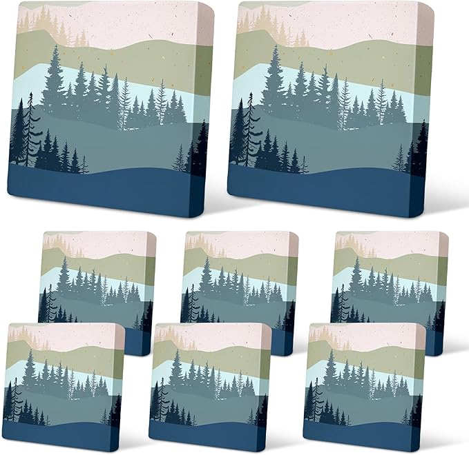 pickyNproud 8Pcs Patio Cushion Covers Stretch Outdoor Couch Cushions Slipcovers Replacement Washable Furniture Protector with Elastic Bottom Sofa Chair Seat Cover,Green Blue