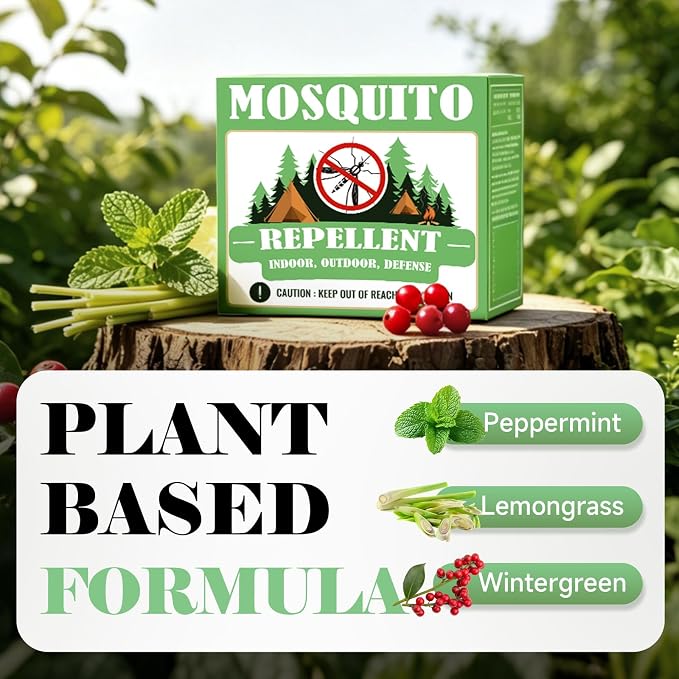 Mosquito Repellent for Patio 48 Balls - Natural Mosquito Repellent Indoor & Outdoor Use, Mosquito Deterrent for Yard - Long Lasting Mosquito Control for Camping, Travel & Home