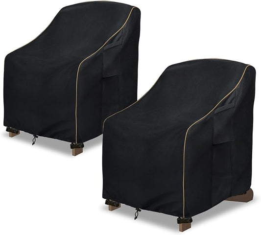 Patio Adirondack Chair Cover 2 Pack,Waterproof Heavy Duty Outdoor Chair Covers,Patio Adirondack Chair Cover for Outdoor Chair,(30W x 34 D x 36 H inches),Black