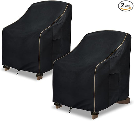 Adirondack Chair Covers 2 Pack,Waterproof Heavy Duty Outdoor Chair Covers,Adirondack Patio Chair Covers for Outdoor Furniture,(33W x 35 D x 36 H inches),Black