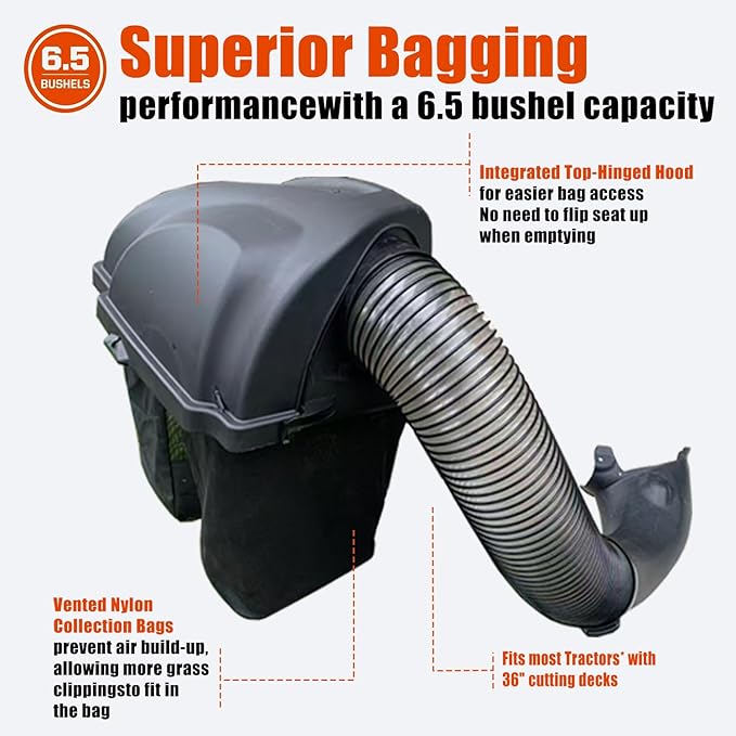 Twin Bagger 、Double Bagger fits for MTD CUB Cadet 36"-42"- 46" Deck XT1 XT2 LX46 LX42 Enduro Riders，Riding Mower and 36-Inch Lawn Tractors (2020 and After) (NO. 19B30031OEM,CMXGZAMA30045，19B30031GFP)
