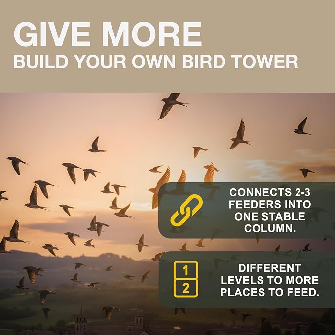 SWISSINNO Duplex Connector – Vertical Link for Hanging Bird Feeders – Space-Saving Garden Accessory in Durable Steainles Steel Compatible with Lucerne & Davos Smart Birds