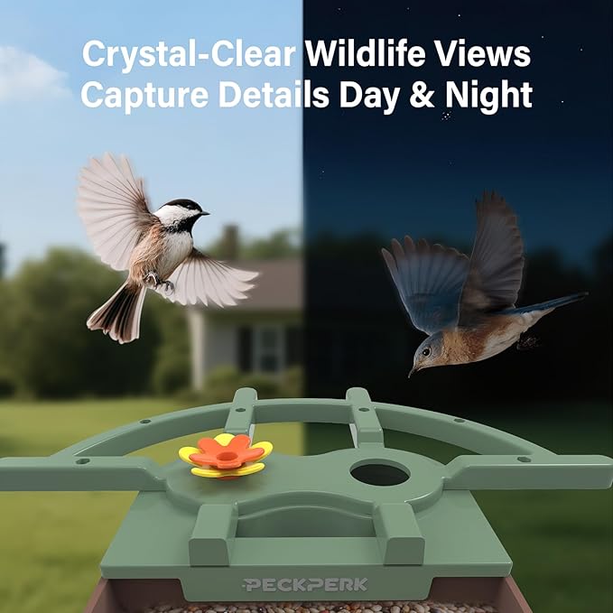 Smart Bird Feeder with Camera Solar Powered Outdoor - 2K HD Live Video, AI Bird ID, Squirrel-Proof, Instant Alerts & IP65 Weatherproof Outside, Great Gift for Familys & Friends