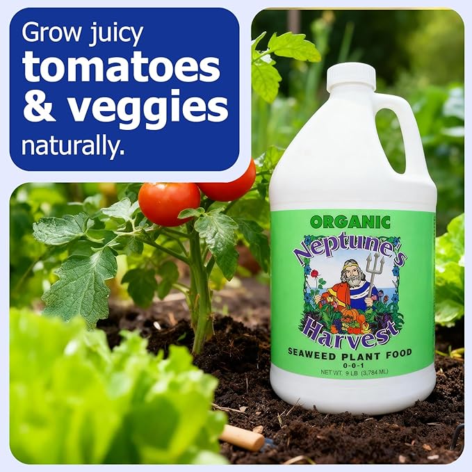 Neptune’s Harvest Seaweed Plant Food (0-0-1) - Multi-Purpose Seaweed Organic Liquid Fertilizer - Indoor & Outdoor Plant Fertilizer for Lawns, Gardens, Vegetables, & Flowers (Gallon)