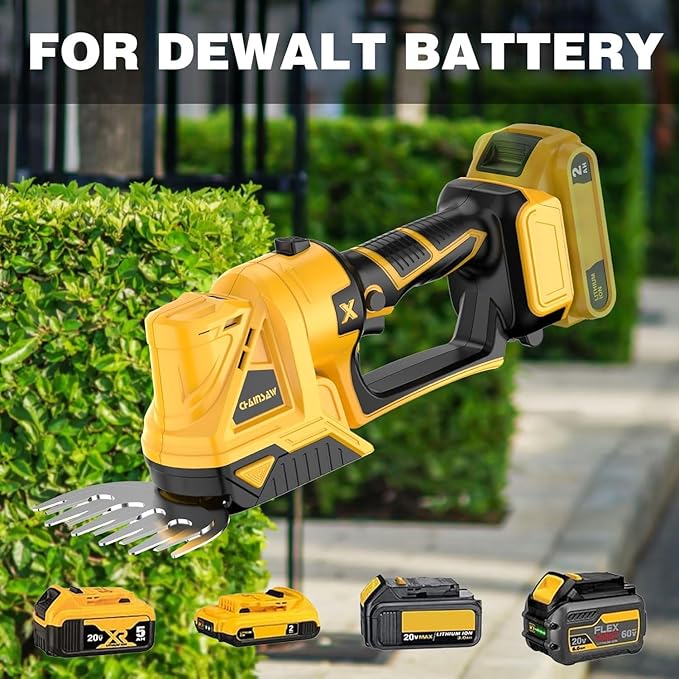 Cordless Hedge Trimmer for Dewalt 20V MAX Battery (No Battery) - Electric Hedge Trimmer Cordless Grass Trimmer, Bush Trimmer & Grass Shears for Yard，Brushless Motor，Powerful & Lightweight