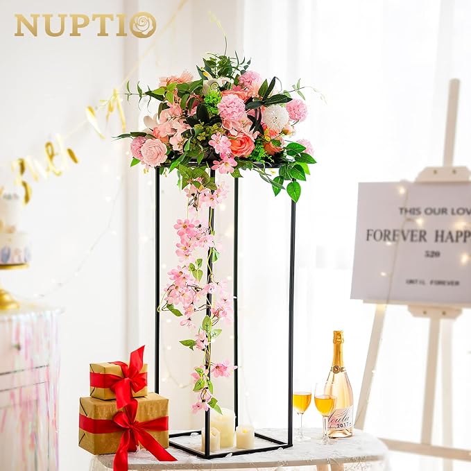 Nuptio Black Vases - 10pcs, 31.5" Tall for Wedding & Party Centerpieces