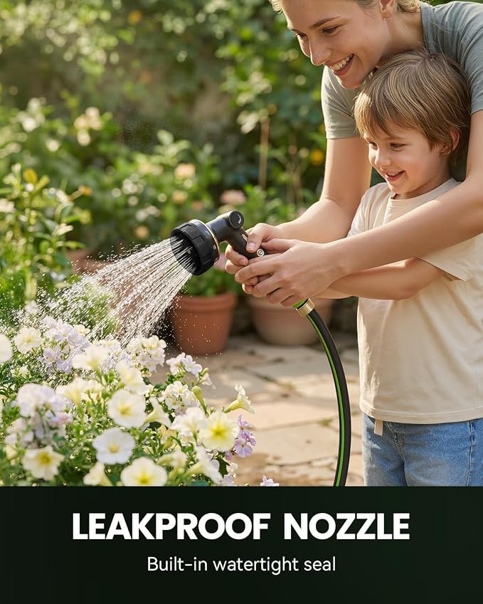 RAINPOINT Watering Wand, 16 Inch Metal Garden Hose Wand with 100% Metal Thumb Control Spray Nozzles for Garden Hose High Pressure, 10 Patterns