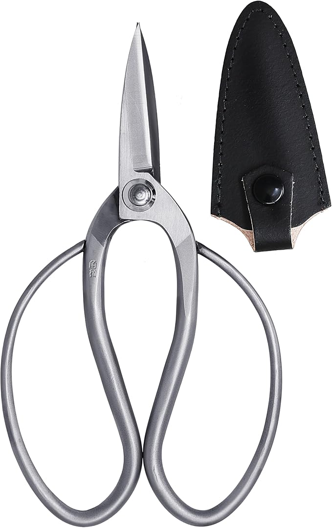 KAKURI Bonsai Scissors Made in Japan 7.5", Japanese Stainless Steel Blade, Traditional Bonsai Shears for Pruning and Trimming