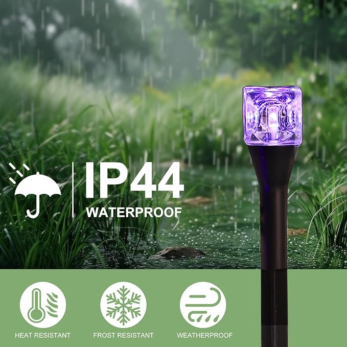 28FT Solar Ice Block String Lights, 20LED Outdoor Waterproof String Lights with 8 Lighting Modes, Garden Patio Wedding Camping Christmas Party Decorations （Colorful）