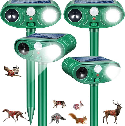 2026 Sonic Fortress Pro Deer Repellent Devices, Racoon Repellent Outdoor Squirrel Fortress Pro Animal Repeller Cat Deterrent with Motion Sensor& Light to Scare Bear Rabbit Skunk for Garden Yard(4)