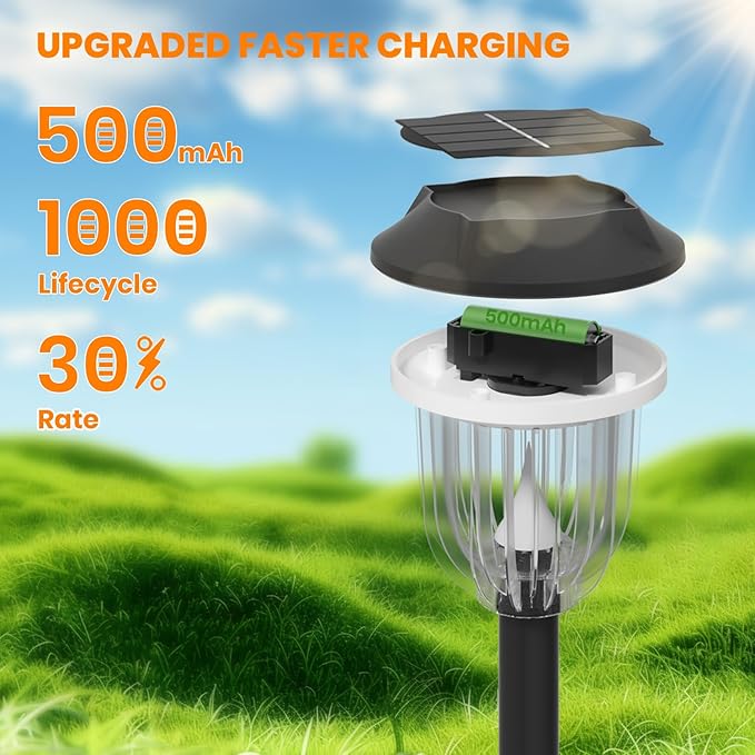 AOSEA Bright 10 Pack Solar Lights Outdoor Waterproof IP65,LED Sola Pathway Lights for Outside,Landscape Path Lighting,Garden Decor for Yard,Patio,Landscape,Walkway,Sidewalk,Driveway,Lawn (Cold White)