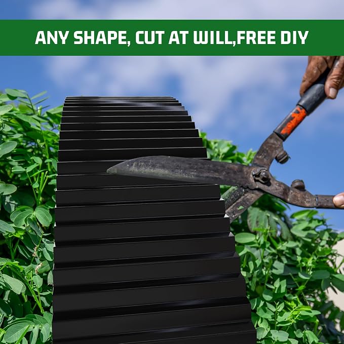 SnugNiture Corrugated Metal Garden Edging,8" x 20' Sturdy Lawn Edging Border,Landscape Edging Border for Lawn, Flower Bed,Garden and Yard