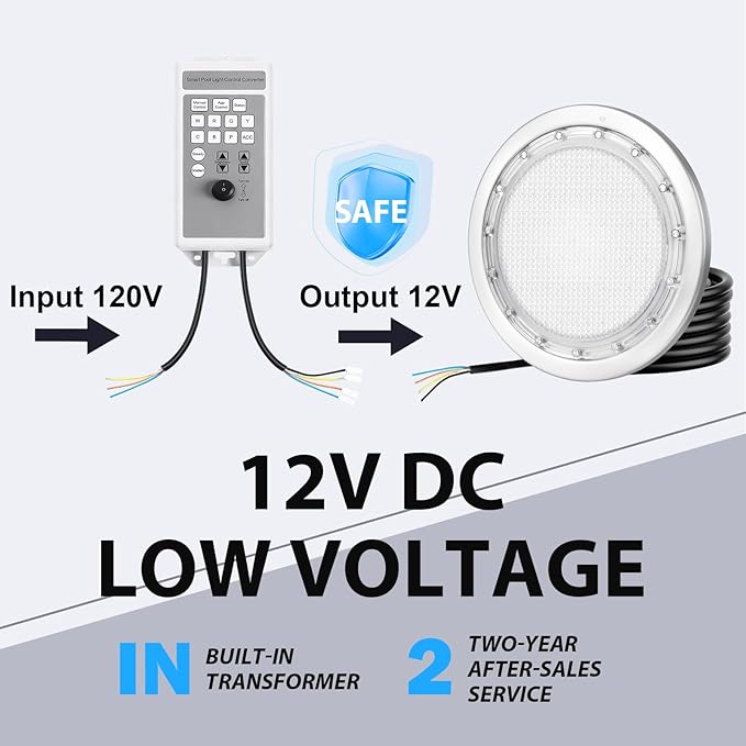 Led Pool Lights for Inground Pool, 100FT Cord, 60W 10 Inch Inground Pool Light with Controller, Remote and APP Control, Flush Mount Pool Light Suitable for Most 10 Inch Wet Niche, IP68