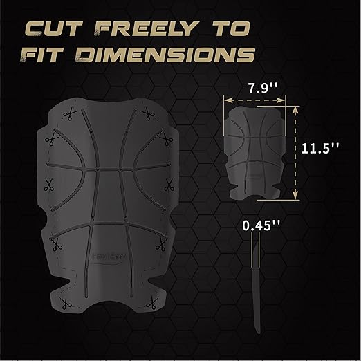 Knee Pad Inserts for Work Pants/Bibs, Uniforms, and Tactical Pants, Breathable Knee Pads Inserts for Construction, Flooring, Gardening and Garage, Black, 11.5''×7.9''×0.45'' 1 Pair