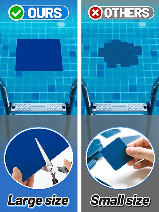Aulock Exlarge Pool Liner Repair Patch - 4ft x 2.8ft Self-Adhesive PVC Vinyl Patch Kit for In-Ground or Above Ground Pools Inflatable Swimming Pools Boat Air Mattress, Dark Blue