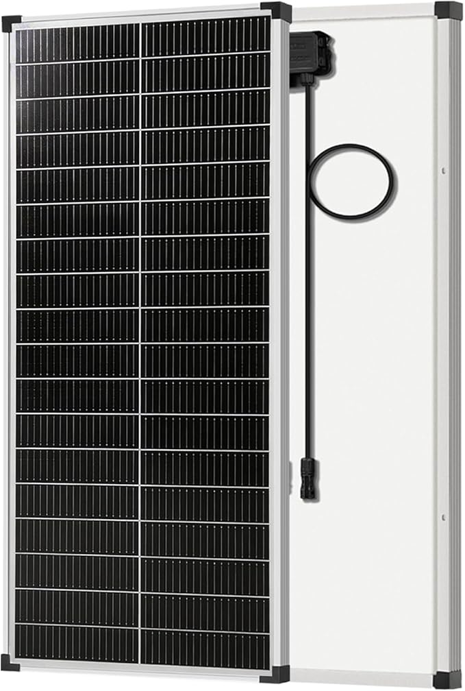 18BB 100 Watt Solar Panel, N-Type 18V 100W Solar Panel, 25% High Efficiency Monocrystalline PV Modules IP68 Waterproof for RV, Marine, Rooftop, Farm, Trailer, Home Off-Grid System
